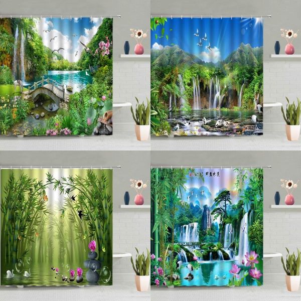 shower curtains chinese style scenery curtain waterfall green bamboo plants forest lotus flowers zen stone bathtub decor screen washable
shower curtains chinese style scenery curtain waterfall green bamboo plants forest lotus flowers zen stone bathtub decor screen washable