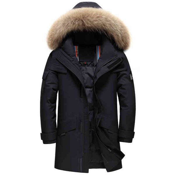 new real fur collar men's et hooded winter coat men warm 90% white duck down long parka hight quality overcoat, Black;white
new real fur collar men's et hooded winter coat men warm 90% white duck down long parka hight quality overcoat, Black;white