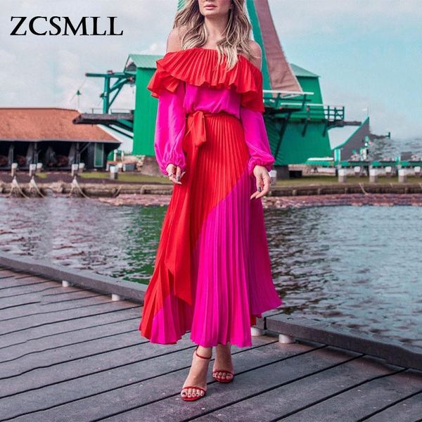 casual dresses zcsmll woman long sleeve dress hit color pleated ruffed with sashes slim slash neck style 2021 autumn fashion 15ht170, Black;gray
casual dresses zcsmll woman long sleeve dress hit color pleated ruffed with sashes slim slash neck style 2021 autumn fashion 15ht170, Black;gray