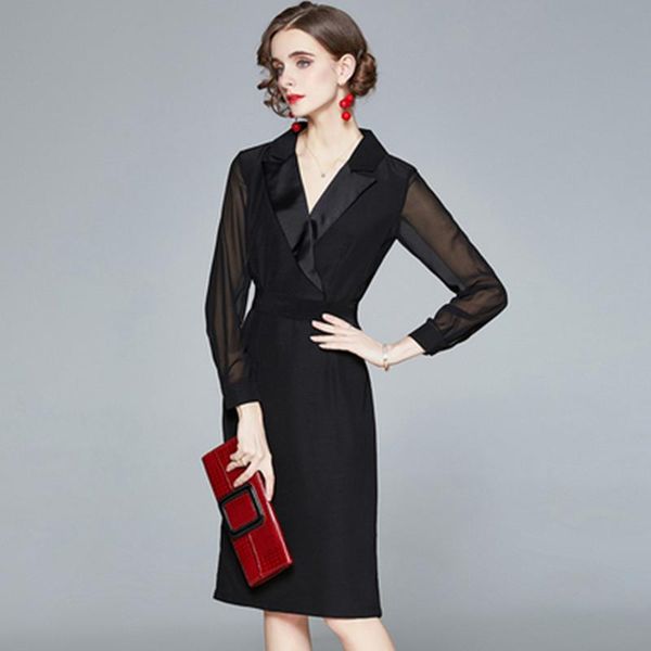 casual dresses spring women elegant blazer collar dress office party robe femme vintage designer black pencil vestidos, Black;gray
casual dresses spring women elegant blazer collar dress office party robe femme vintage designer black pencil vestidos, Black;gray