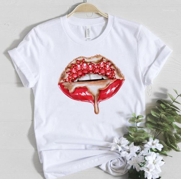 2021 summer clothes for women short sleeve crew neck lips print tees fashion casual plus size female clothing, White
2021 summer clothes for women short sleeve crew neck lips print tees fashion casual plus size female clothing, White