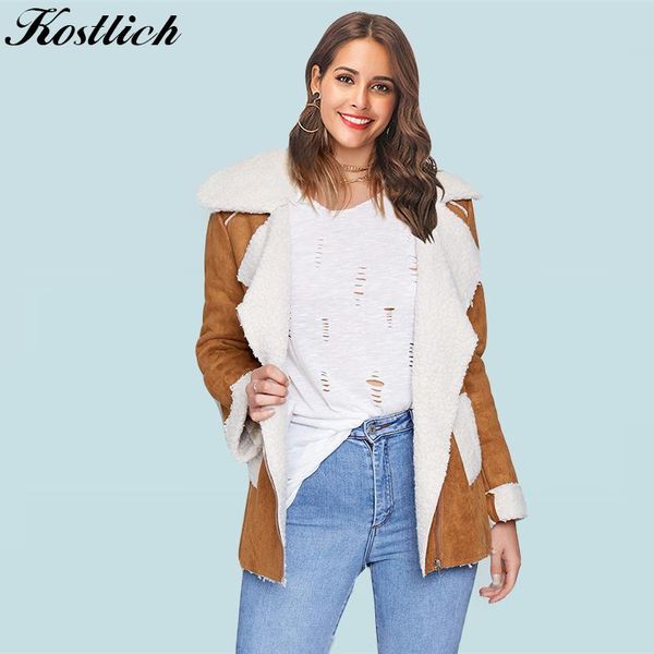 women's jackets kostlich casual women winter long coat turn down collar patchwork pockets zipper suede jacket thick warm outwear street, Black;brown
women's jackets kostlich casual women winter long coat turn down collar patchwork pockets zipper suede jacket thick warm outwear street, Black;brown