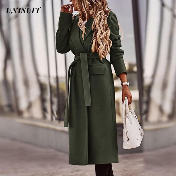 women's wool & blends coats women autumn long sleeve solid cardigan elegant belt office outwear winter turndown collar button pocket ov, Black
women's wool & blends coats women autumn long sleeve solid cardigan elegant belt office outwear winter turndown collar button pocket ov, Black