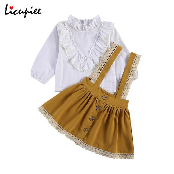 clothing sets 0-6y autumn princess baby girls clothes ruffles turtleneck pullover lace long sleeve shirts bib solid strap mini skirts outfit, White
clothing sets 0-6y autumn princess baby girls clothes ruffles turtleneck pullover lace long sleeve shirts bib solid strap mini skirts outfit, White