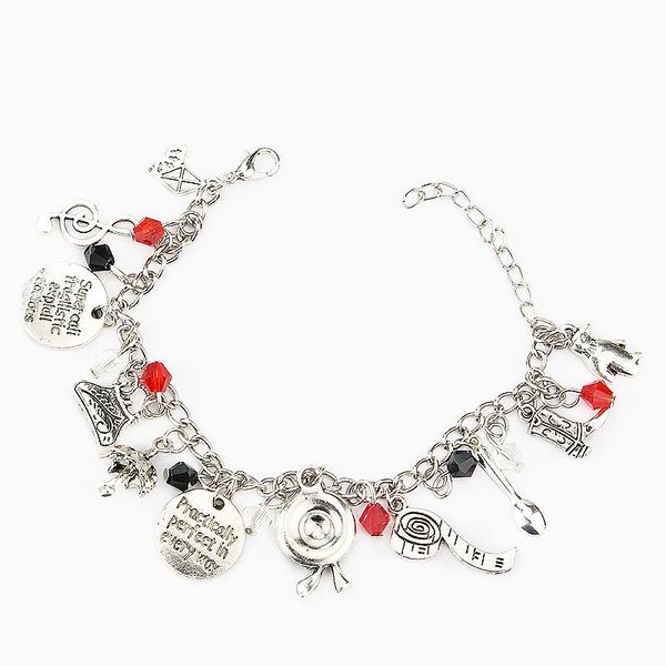 link, chain mary poppins themed metal charm beads bracelet hand stamp letter practically perfect in every way fashion jewelry, Black
link, chain mary poppins themed metal charm beads bracelet hand stamp letter practically perfect in every way fashion jewelry, Black