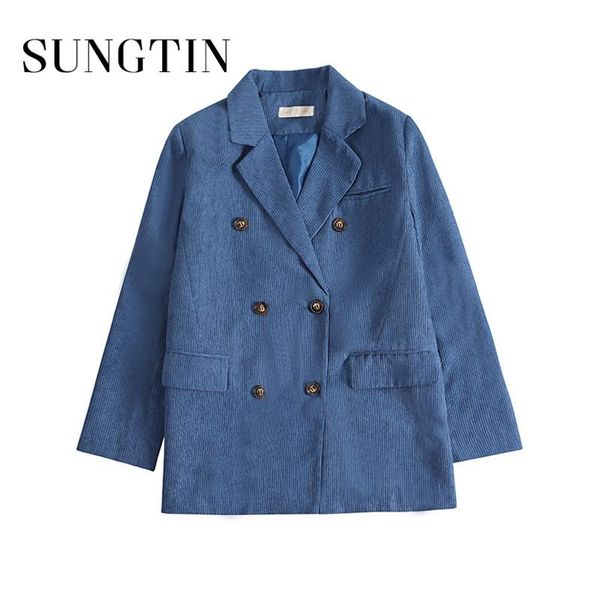 women's suits & blazers sungtin 5 color korean office lady white oversize blazer women jacket corduroy blue double breasted vintage cas, White;black
women's suits & blazers sungtin 5 color korean office lady white oversize blazer women jacket corduroy blue double breasted vintage cas, White;black