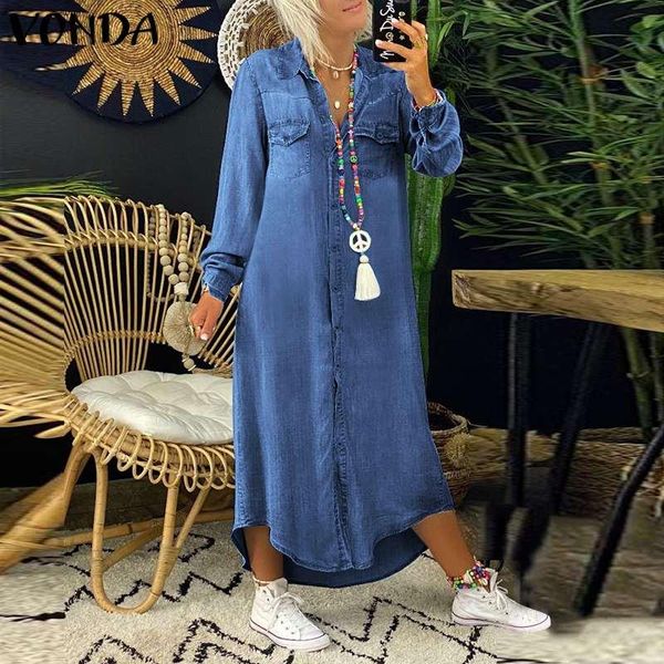 casual dresses denim dress vonda 2021 autumn long sleeve women elegant vintage loose solid color shirt kaftan sundress, Black;gray
casual dresses denim dress vonda 2021 autumn long sleeve women elegant vintage loose solid color shirt kaftan sundress, Black;gray