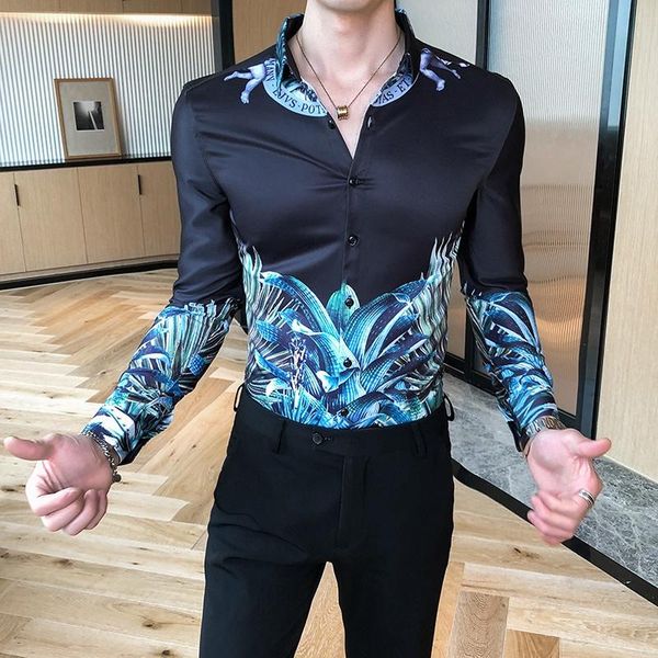 men's casual shirts 2021 personality printing shirt men harujuku streetwear long sleeve social party night club clothing chemise homme, White;black
men's casual shirts 2021 personality printing shirt men harujuku streetwear long sleeve social party night club clothing chemise homme, White;black