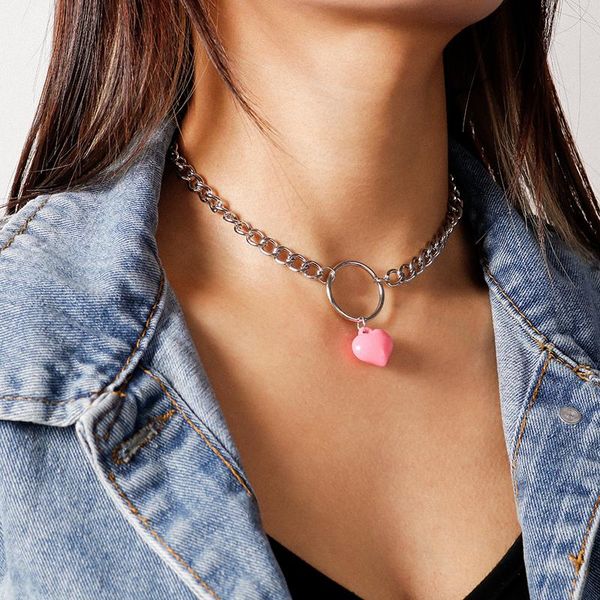 chokers pink 3d love heart pendant necklace for women silver color clavicle chains choker necklaces fashion engagement jewelry, Golden;silver
chokers pink 3d love heart pendant necklace for women silver color clavicle chains choker necklaces fashion engagement jewelry, Golden;silver
