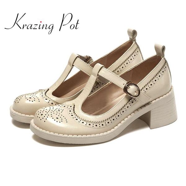 dress shoes krazing pot natural leather round toe high heels mary janes buckle strap korean street pretty girls dating cozy women pumps l40, Black
dress shoes krazing pot natural leather round toe high heels mary janes buckle strap korean street pretty girls dating cozy women pumps l40, Black