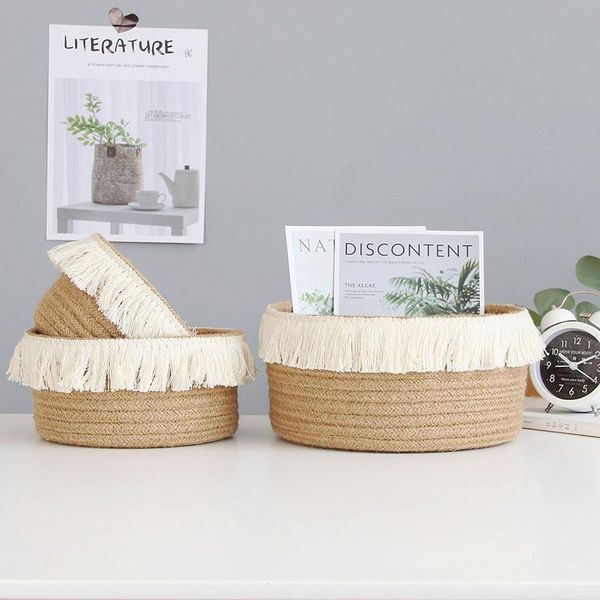 storage baskets cotton rope jute weaving nordic home sundries baby toys candy tassels storages basket deskorganizer box
storage baskets cotton rope jute weaving nordic home sundries baby toys candy tassels storages basket deskorganizer box