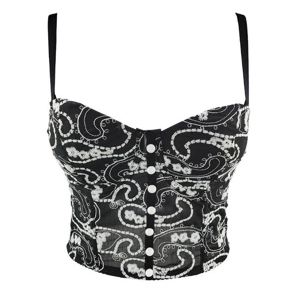 women's tanks & camis women spaghetti strap bustier bra paisley embroidery mesh lace camisole vest club party button down corset crop t, White
women's tanks & camis women spaghetti strap bustier bra paisley embroidery mesh lace camisole vest club party button down corset crop t, White