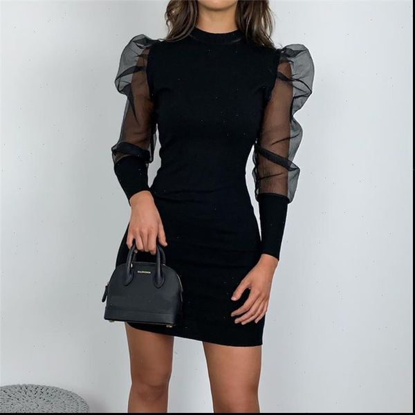 trendy women dress bandage turtle neck bodycon transparent long puff sleeve evening club polyester mini dresses one pieces, Black;gray
trendy women dress bandage turtle neck bodycon transparent long puff sleeve evening club polyester mini dresses one pieces, Black;gray