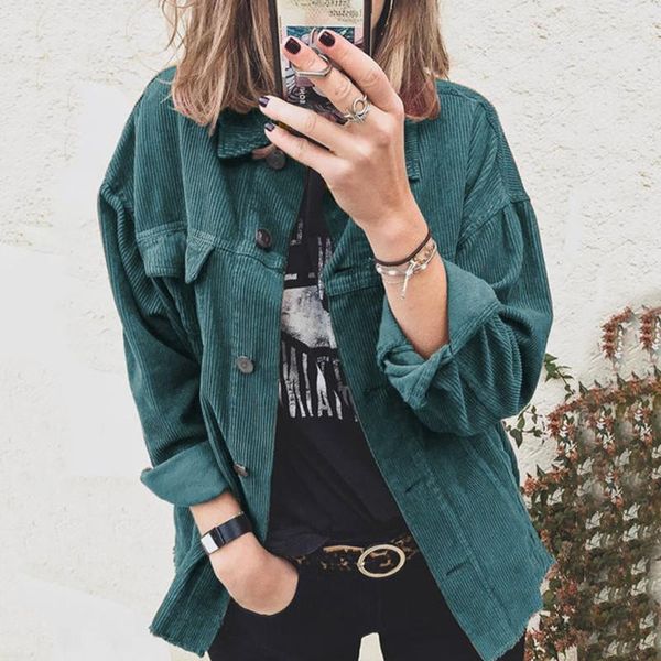women's jackets corduroy button cardigan long sleeve lapel loose thickened shirt casual, Black;brown
women's jackets corduroy button cardigan long sleeve lapel loose thickened shirt casual, Black;brown
