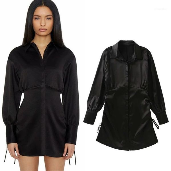 casual dresses 2021 european and american spring autumn with drawstring waist lapel button shirt skirt1, Black;gray
casual dresses 2021 european and american spring autumn with drawstring waist lapel button shirt skirt1, Black;gray