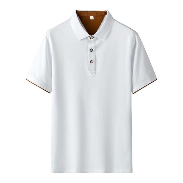 men's polos summer 2021 high-end handsome simple pure cotton lapel loose trendy fashion shirt, White;black
men's polos summer 2021 high-end handsome simple pure cotton lapel loose trendy fashion shirt, White;black
