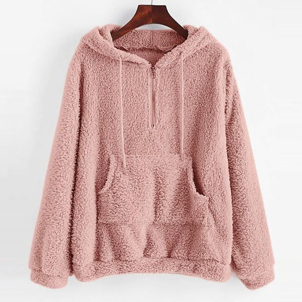 women's hoodies & sweatshirts women winter warm polar fleece long sleeve zipper neck pocket drawstring solid color casual female pullov, Black
women's hoodies & sweatshirts women winter warm polar fleece long sleeve zipper neck pocket drawstring solid color casual female pullov, Black