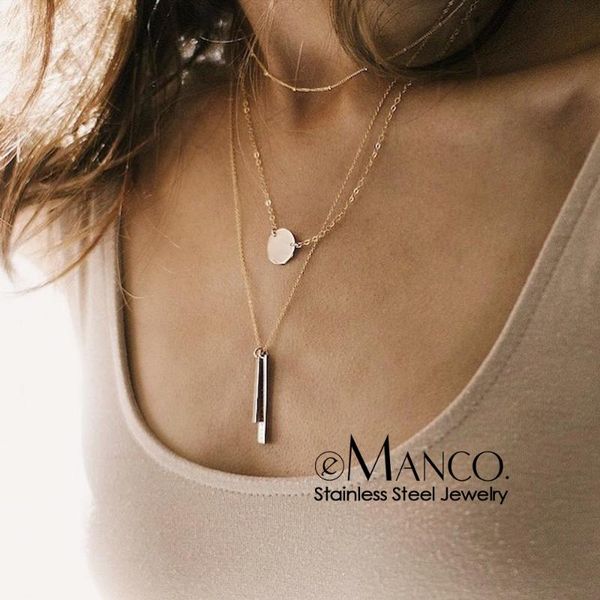 pendant necklaces e-manco 36l stainless steel round vertical bar necklace multilayer gold simple for women jewelry choker, Silver
pendant necklaces e-manco 36l stainless steel round vertical bar necklace multilayer gold simple for women jewelry choker, Silver