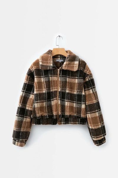 women's jackets imitation lamb coat wool plaid short basis padded plush cotton jacket modern long sleeve fashion gg50yf, Black;brown
women's jackets imitation lamb coat wool plaid short basis padded plush cotton jacket modern long sleeve fashion gg50yf, Black;brown