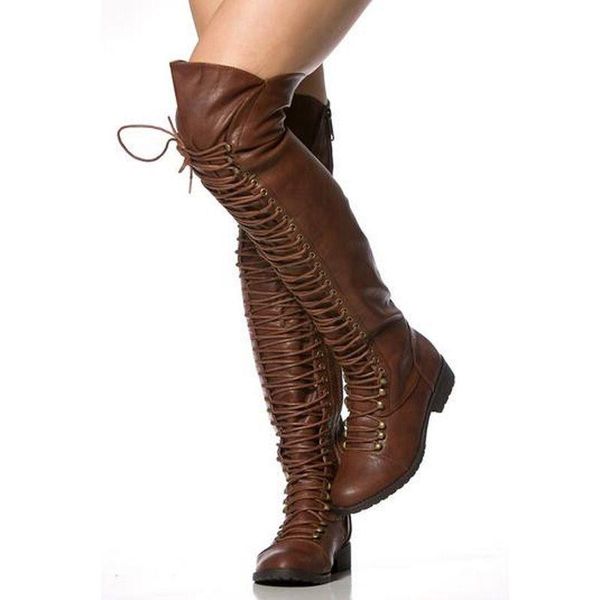 boots ladies lace-up over the knee pointed toe side zippered cross-tied gadiator low heel long women winter, Black
boots ladies lace-up over the knee pointed toe side zippered cross-tied gadiator low heel long women winter, Black