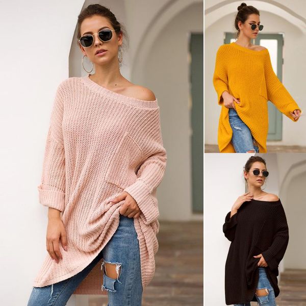 women's sweaters three color medium long lazy wind knit sweater women soild loose pullover female strapless shoulder autumn shirt ladie, White;black
women's sweaters three color medium long lazy wind knit sweater women soild loose pullover female strapless shoulder autumn shirt ladie, White;black