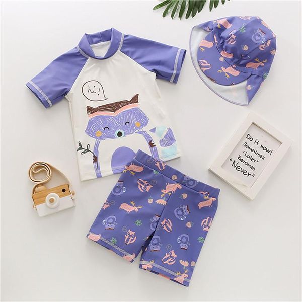 boys swimming clothes set purple short sleeve shorts hat 3pcs beach sun protection outfits baby clothing, Black
boys swimming clothes set purple short sleeve shorts hat 3pcs beach sun protection outfits baby clothing, Black