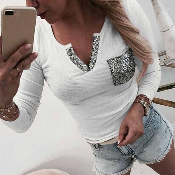 women's blouses & shirts fashion sequins knitted bottom blouse casual autumn winter lady v-neck female women long sleeve shirt blu, White
women's blouses & shirts fashion sequins knitted bottom blouse casual autumn winter lady v-neck female women long sleeve shirt blu, White