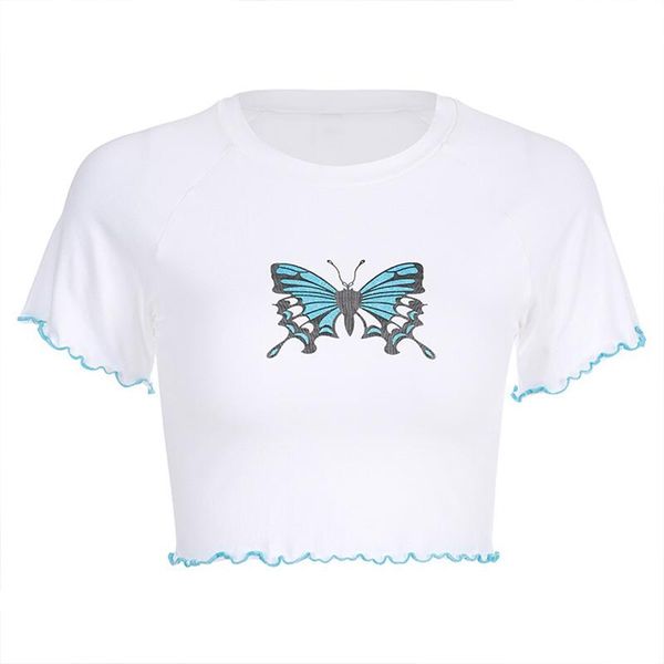 women's t-shirt fanco 2021 butterfly printing girl women chic exposed navel was thin bottoming female short sleeve shirt, White
women's t-shirt fanco 2021 butterfly printing girl women chic exposed navel was thin bottoming female short sleeve shirt, White