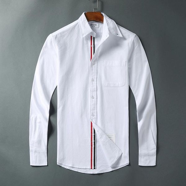 men's casual shirts 2021 fashion brand men slim white long sleeve shirt turn down collar oxford striped solid clothing, White;black
men's casual shirts 2021 fashion brand men slim white long sleeve shirt turn down collar oxford striped solid clothing, White;black