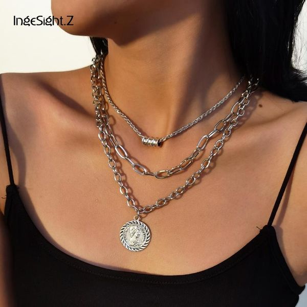 ingesight.z multi layered carved coin human head pendant necklace for women statement silver color choker necklaces jewelry gift 
ingesight.z multi layered carved coin human head pendant necklace for women statement silver color choker necklaces jewelry gift