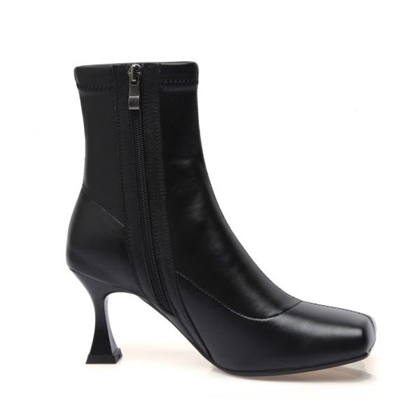 women high heel ankle boots genuine leather square toe women autumn winter shoes women party wear size 33-40, Black
women high heel ankle boots genuine leather square toe women autumn winter shoes women party wear size 33-40, Black