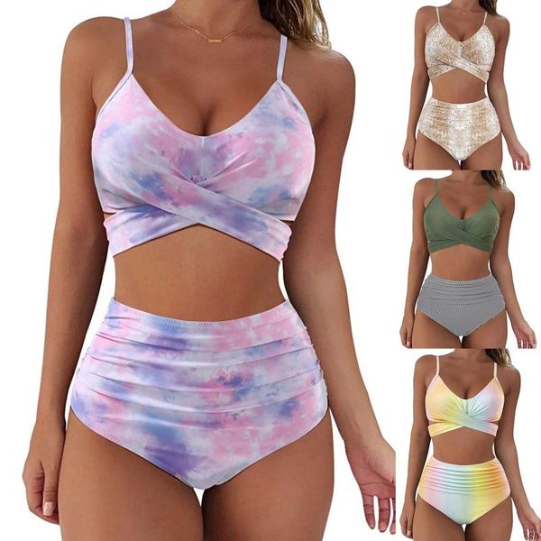 women's swimwear cooeverly 2021 fashion summer tie-dye split two-piece halter bikini swimsuit women bathing suit #7, White;black
women's swimwear cooeverly 2021 fashion summer tie-dye split two-piece halter bikini swimsuit women bathing suit #7, White;black