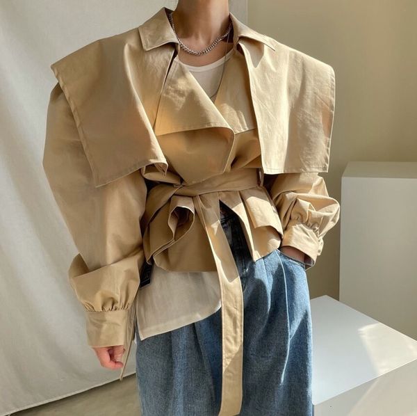 street new all match spring 2021 korean ol women fashion lapel gentle solid high waist brief coats t6ht, Black
street new all match spring 2021 korean ol women fashion lapel gentle solid high waist brief coats t6ht, Black