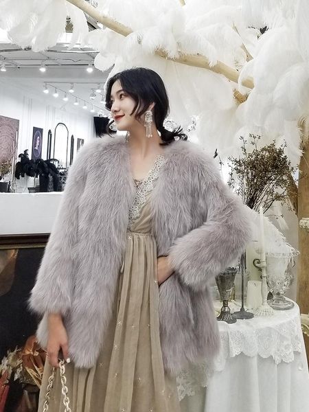 women's fur & faux real winter jacket women clothes natural coats autumn korean long coat vintage manteau femme hiver my1014, Black
women's fur & faux real winter jacket women clothes natural coats autumn korean long coat vintage manteau femme hiver my1014, Black