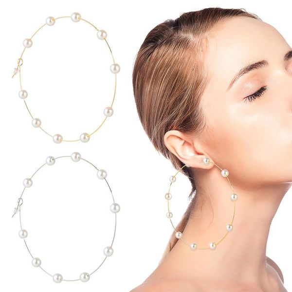 hoop & huggie simple big pearl earrings ring gold metal round fashion circle statement for women party jewelry brincos, Golden;silver
hoop & huggie simple big pearl earrings ring gold metal round fashion circle statement for women party jewelry brincos, Golden;silver