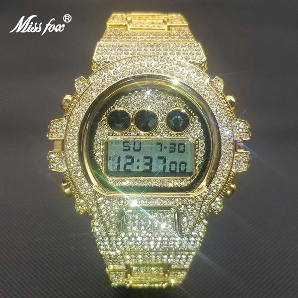 wristwatches missfox big size digital men's watches luxury hip hop full diamond gold wristwatch multifunction chronograph alarm clock 2, Slivery;brown
wristwatches missfox big size digital men's watches luxury hip hop full diamond gold wristwatch multifunction chronograph alarm clock 2, Slivery;brown