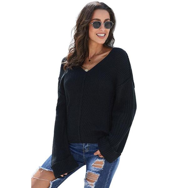 women's sweaters solid color bottoming shirt spring and autumn european american v-neck long sleeve sweater rib knit pullover top, White;black
women's sweaters solid color bottoming shirt spring and autumn european american v-neck long sleeve sweater rib knit pullover top, White;black