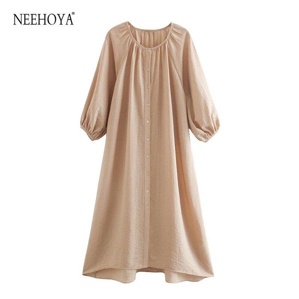 casual dresses neehoya women 2021 chic fashion pleated loose midi dress vintage lantern sleeve button-up female vestidos mujer, Black;gray
casual dresses neehoya women 2021 chic fashion pleated loose midi dress vintage lantern sleeve button-up female vestidos mujer, Black;gray