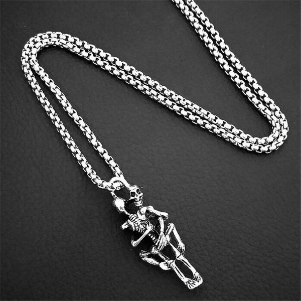 pendant necklaces creative stainless steel skull couple necklace punk silver color men's jewelry accessories
pendant necklaces creative stainless steel skull couple necklace punk silver color men's jewelry accessories