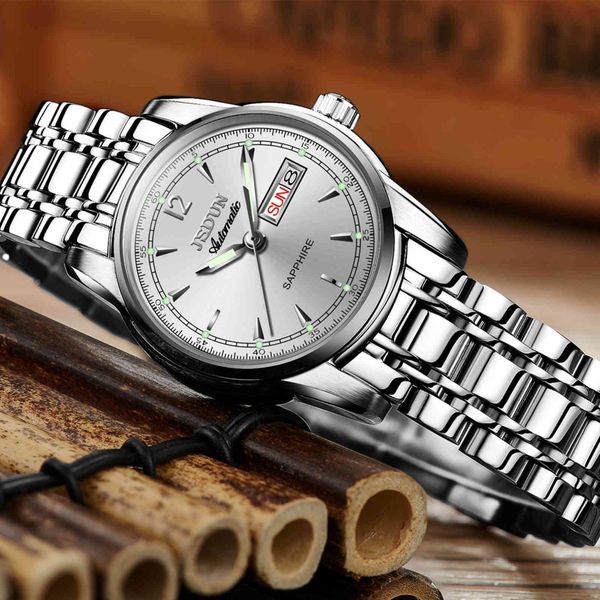 jsdun automatic ladies sapphire crystal mechanical swiss luminous stainless steel waterproof luxury business sports watch, Slivery;brown
jsdun automatic ladies sapphire crystal mechanical swiss luminous stainless steel waterproof luxury business sports watch, Slivery;brown