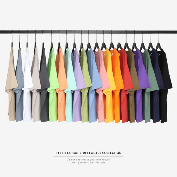 2021 summer new round neck and short sleeve men's white plain cotton t-shirt fy97
