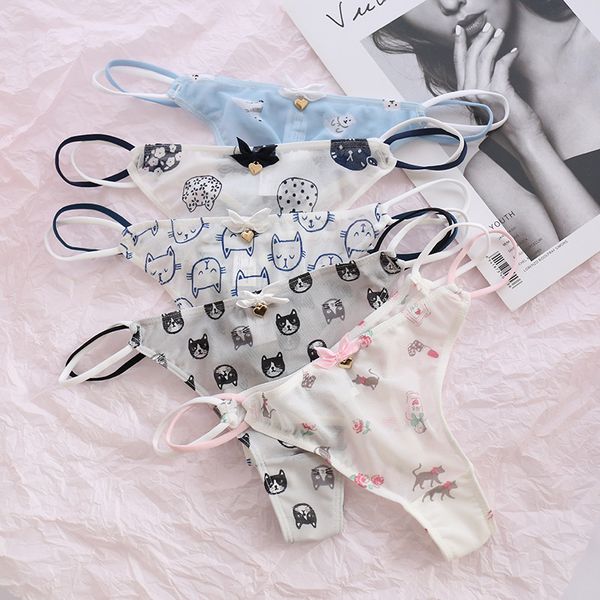 women's g-strings see through breathable bikini style mesh transparent lingerie strawberry kitty animal printed female thong underwear, Black;white
women's g-strings see through breathable bikini style mesh transparent lingerie strawberry kitty animal printed female thong underwear, Black;white