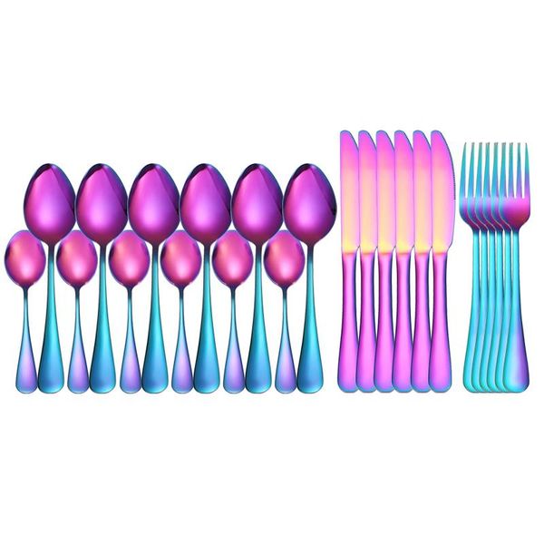 dinnerware sets kitchen tableware cutlery set stainless steel rainbow forks spoons knifes 24pcs gold drop
dinnerware sets kitchen tableware cutlery set stainless steel rainbow forks spoons knifes 24pcs gold drop