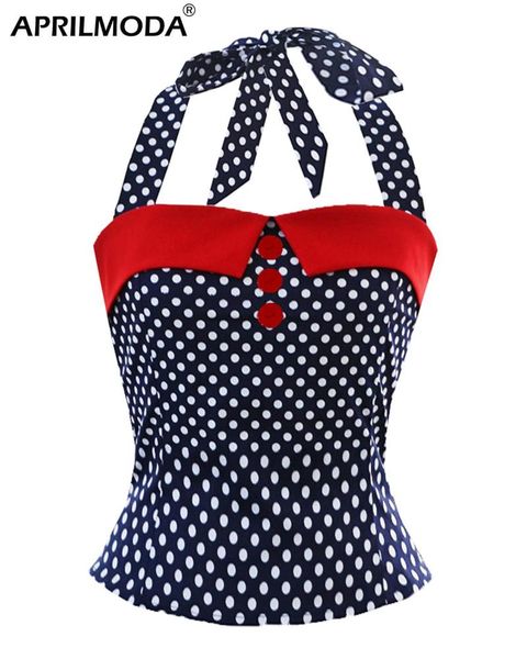 women polka dot vintage 50s 60s shirt button halter pinup retro shirts cropped shirts rock clothing, White
women polka dot vintage 50s 60s shirt button halter pinup retro shirts cropped shirts rock clothing, White