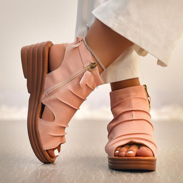 dress shoes summer women casual sandals ladies wedges designer classics zipper open toe mid-heels footwear, Black
dress shoes summer women casual sandals ladies wedges designer classics zipper open toe mid-heels footwear, Black