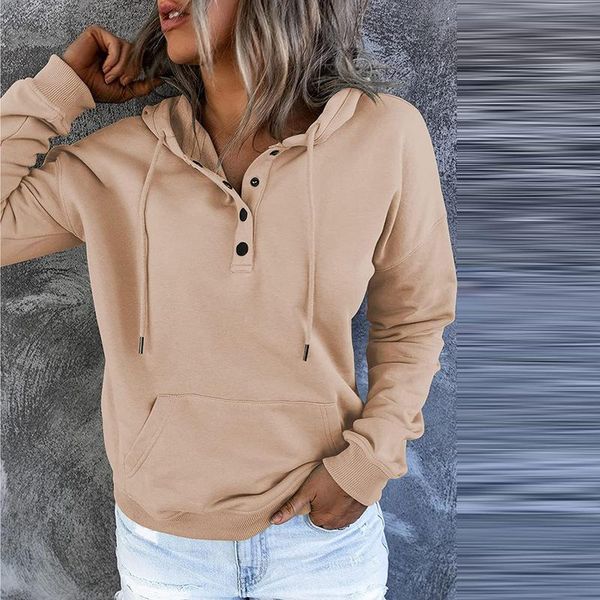 women's hoodies & sweatshirts autumn and winter women fashion pullover with buttons long sleeve solid streetwear pockets round neck fem, Black
women's hoodies & sweatshirts autumn and winter women fashion pullover with buttons long sleeve solid streetwear pockets round neck fem, Black