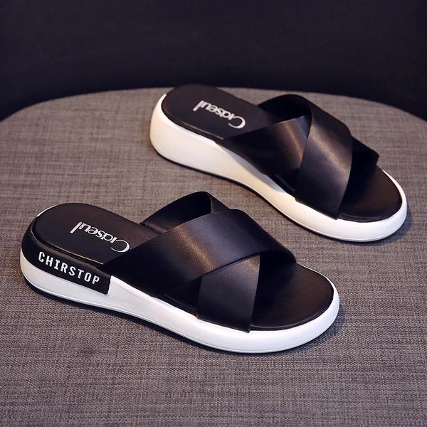 slippers summer outdoor women's wedges slip-on shoes woman flat peep toe breathable soft platform leather sandals, Black
slippers summer outdoor women's wedges slip-on shoes woman flat peep toe breathable soft platform leather sandals, Black