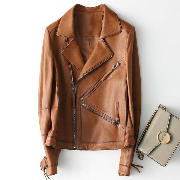 women's leather & faux genuine jacket women sheepskin real clothes 2021 korean motorcycle slim kqn28215 yy1006, Black
women's leather & faux genuine jacket women sheepskin real clothes 2021 korean motorcycle slim kqn28215 yy1006, Black