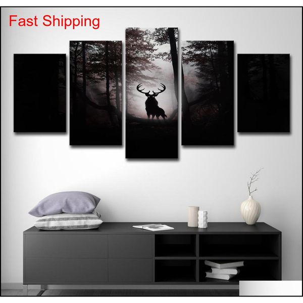 modern canvas prints pictures home decor living room 5 pieces deer dark forest night paintings wall qyltsx homes2011
modern canvas prints pictures home decor living room 5 pieces deer dark forest night paintings wall qyltsx homes2011