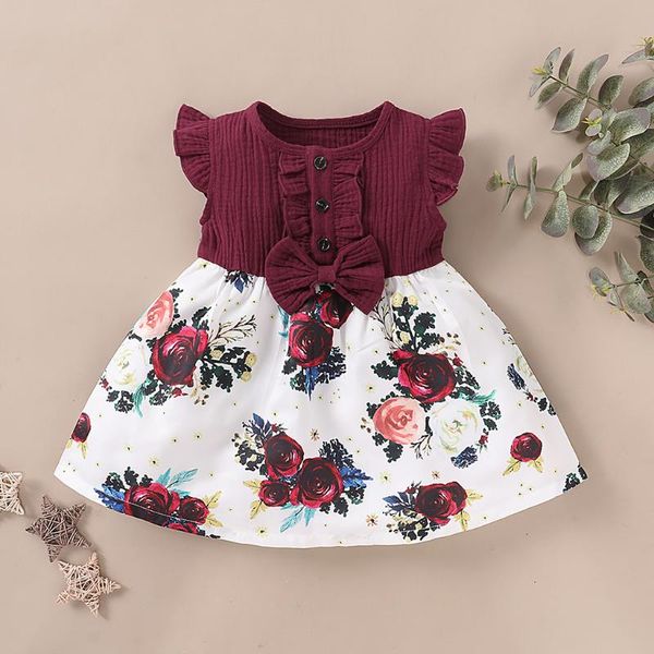 girl's dresses baby girl lovely flower princess toddler girls sleeve bowknot splice floral print summer dress clothing, Red;yellow
girl's dresses baby girl lovely flower princess toddler girls sleeve bowknot splice floral print summer dress clothing, Red;yellow